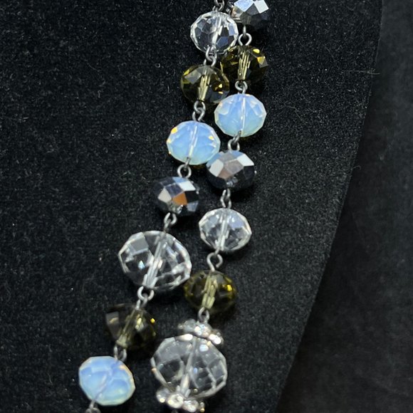 Vintage Crown Trifari Double Strand Faceted Glass Necklace (4256-1,2) - Picture 4 of 5